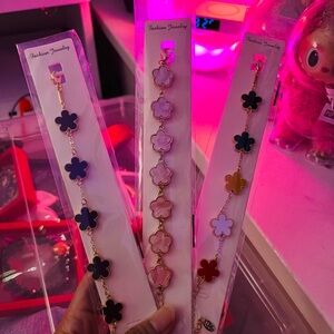 Floral Charm Bracelets Set